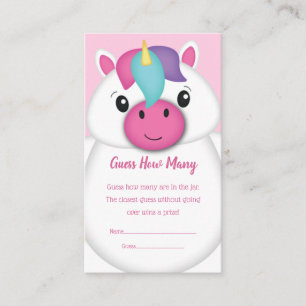 Unicorn Baby Shower Guessing Game Enclosure Card