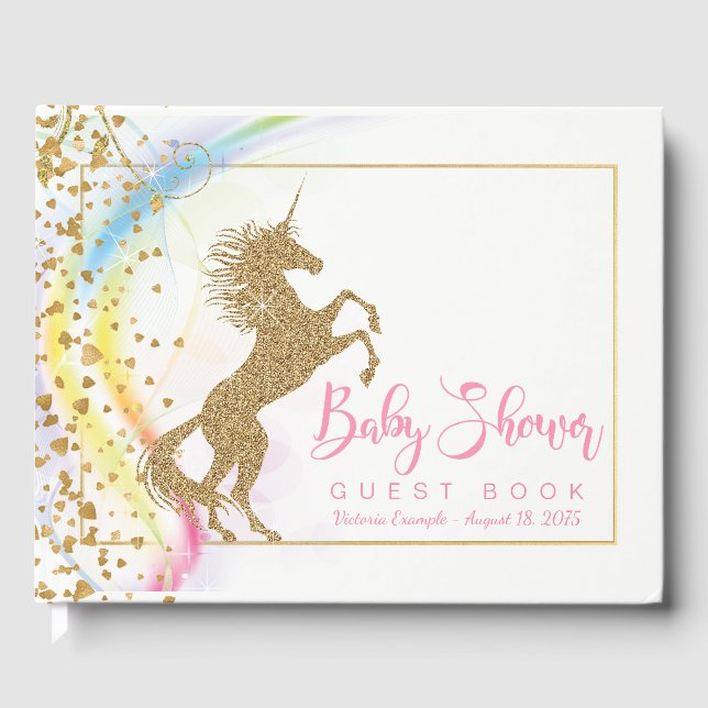 Unicorn Baby Shower Guest Book (Front)