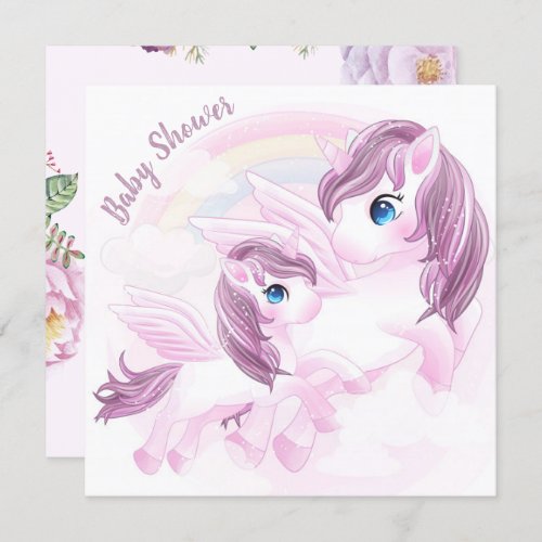 Unicorn Baby Shower Invitation