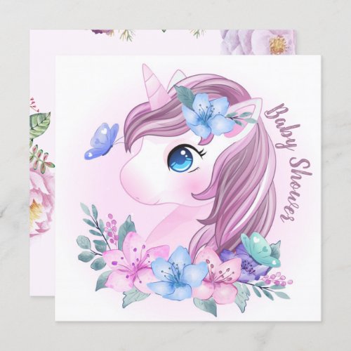 Unicorn Baby Shower Invitation