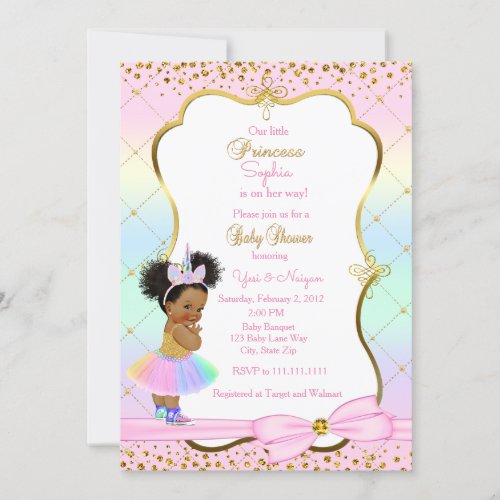 Unicorn baby shower invitation