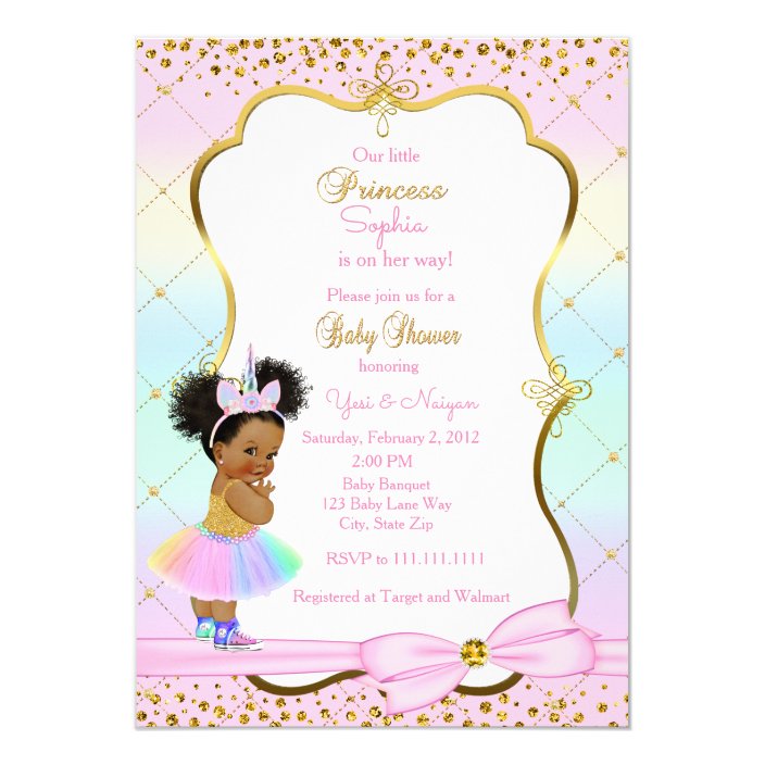 Unicorn baby shower invitation