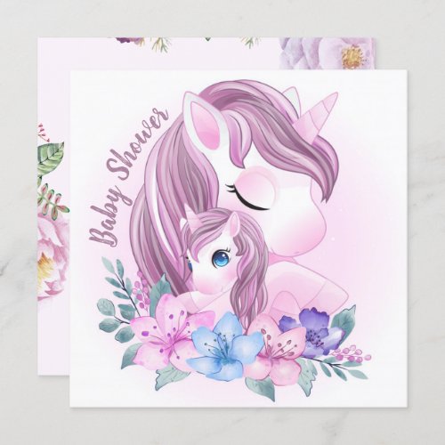 Unicorn Baby Shower Invitation