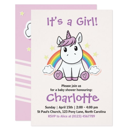 Unicorn Baby Shower invitation