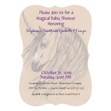 Unicorn Baby Shower Invitation Brown native americ