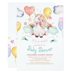 Unicorn Baby Shower Invitation | It's a Girl