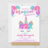 Unicorn Baby Shower Invitation Magical Baby Shower (Front)