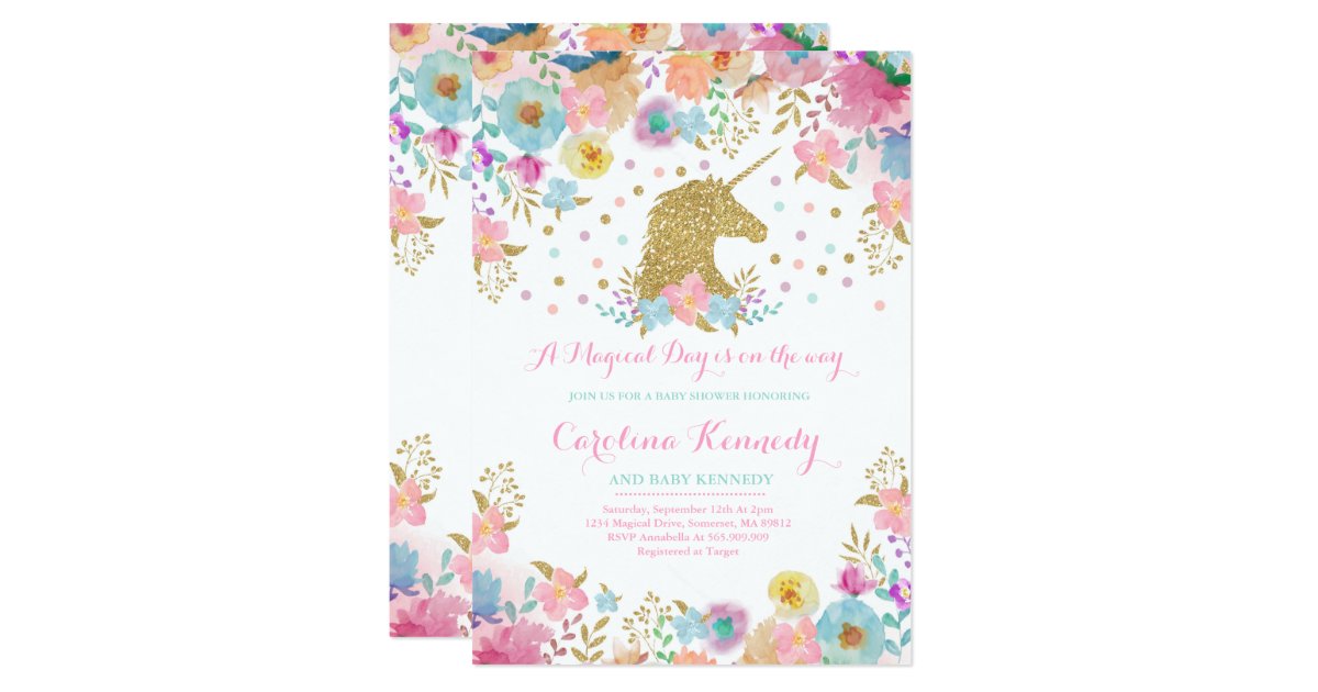 Unicorn Baby Shower Invitation Magical Baby Shower Zazzle Com