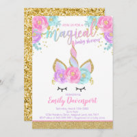 Unicorn Baby Shower Invitation Magical Baby Shower