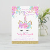 Unicorn Baby Shower Invitation Magical Baby Shower (Standing Front)