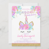 Unicorn Baby Shower Invitation Magical Baby Shower (Front)