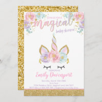 Unicorn Baby Shower Invitation Magical Baby Shower