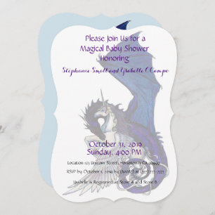 Unicorn Baby Shower Invitation Red Dragon