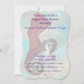 Unicorn Baby Shower Invitation Red Dragon (Front)
