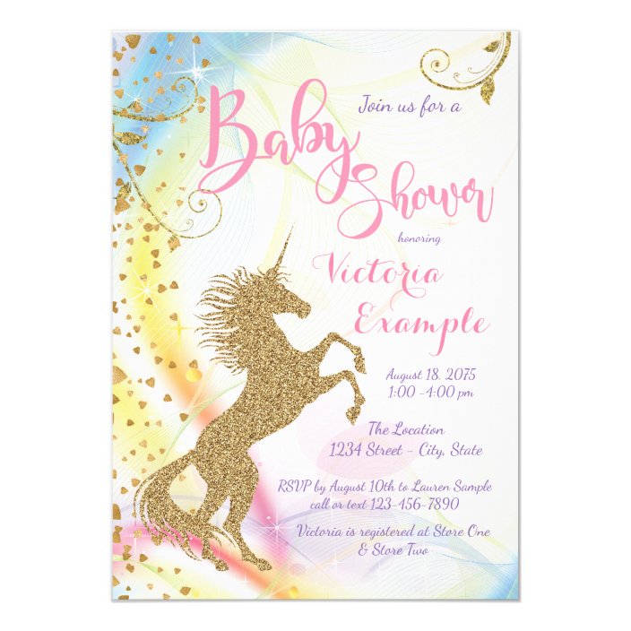 baby shower invitations unicorn