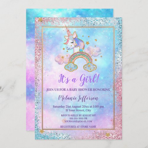 Unicorn Baby Shower Invitations