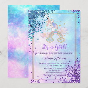 Unicorn Baby Shower Invitations