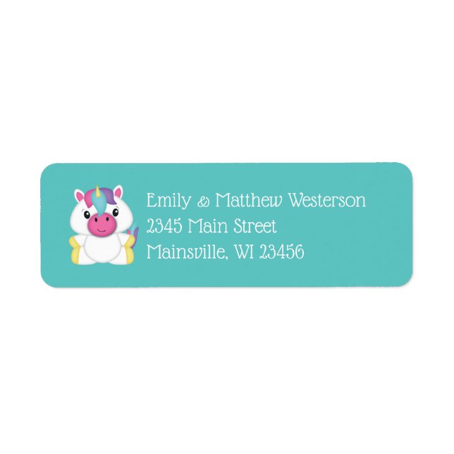 Unicorn Baby Shower Label (Front)