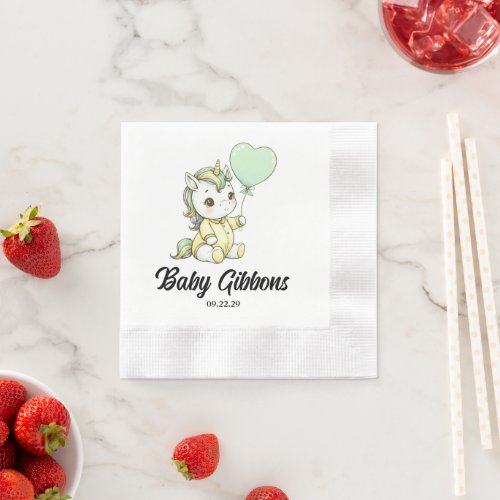 Unicorn Baby Shower Napkins