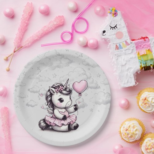 Unicorn Baby Shower Paper Plates