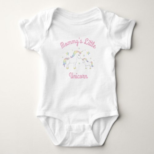 Unicorn Baby Shower Pastel Rainbow Baby Bodysuit