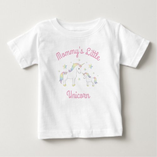 Unicorn Baby Shower Pastel Rainbow Baby T_Shirt