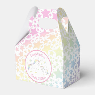 Unicorn Baby Shower Pastel Rainbow Favor Boxes