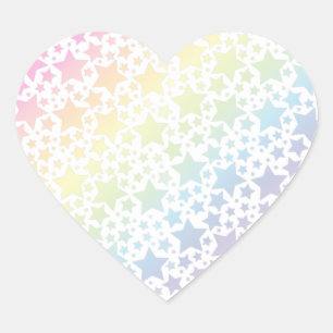 Unicorn Baby Shower Pastel Rainbow Heart Sticker