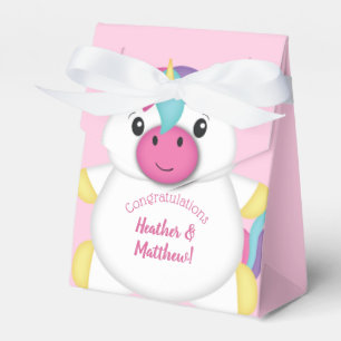 Unicorn Baby Shower Pink Favor Boxes