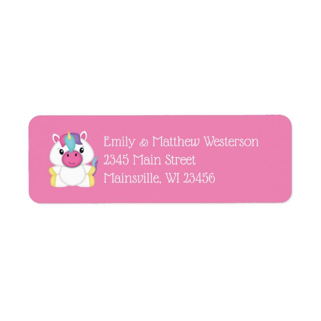 Unicorn Baby Shower Pink Label (Front)