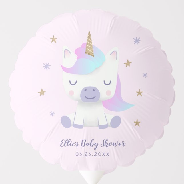 Unicorn Baby Shower Rainbow Balloon (Front)