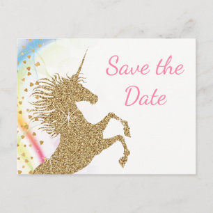 Unicorn Baby Shower Save The Date Postcards