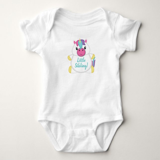 Unicorn Baby Shower Teal Bodysuit (Front)