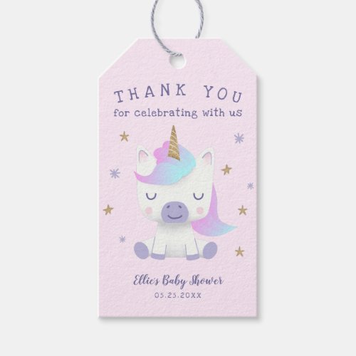 Unicorn Baby Shower Thank You Favor Gift Tags