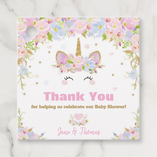 Unicorn Baby Shower Thank You Favor Gift Tags