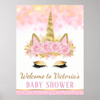 Unicorn Baby Shower Welcome Sign by The_Baby_Boutique at Zazzle