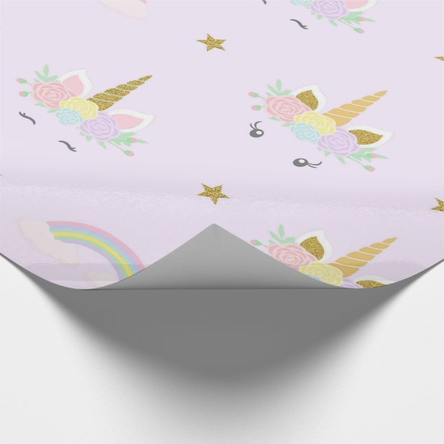 Unicorn Baby Shower Wrapping Paper (Corner)