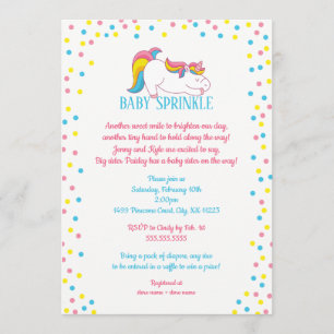 Unicorn Baby Sprinkle invitation