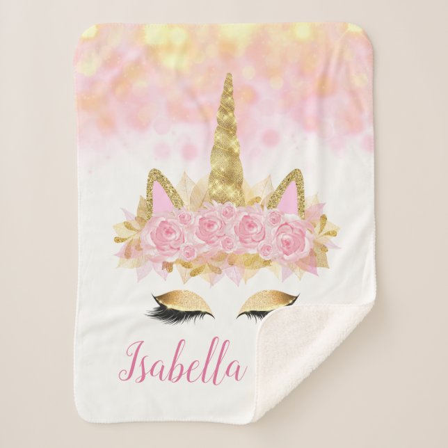 Unicorn Baby Toddler Blanket (Front)