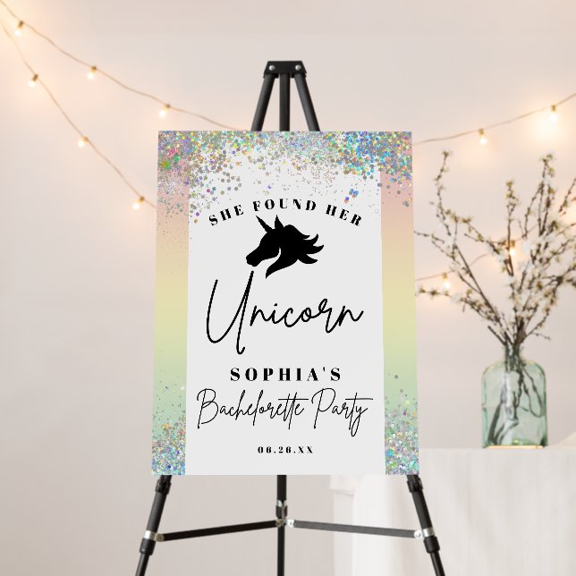 Unicorn Bachelorette Party Welcome Sign (In Situ (Stand))