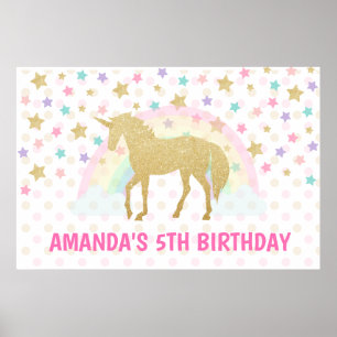 Unicorn Backdrop, Unicorn Birthday Poster