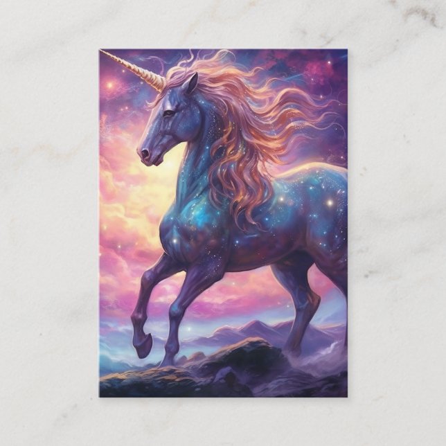 Unicorn Background Business Card (Front)