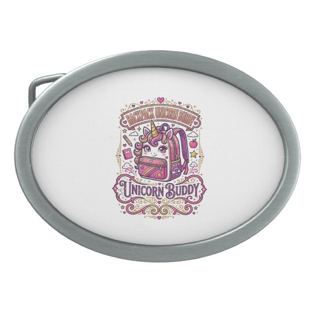 Unicorn Backpack Unicorn Buddy Stylish Merch Desig Belt Buckle (Front)