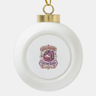 Unicorn Backpack Unicorn Buddy Stylish Merch Desig Ceramic Ball Christmas Ornament