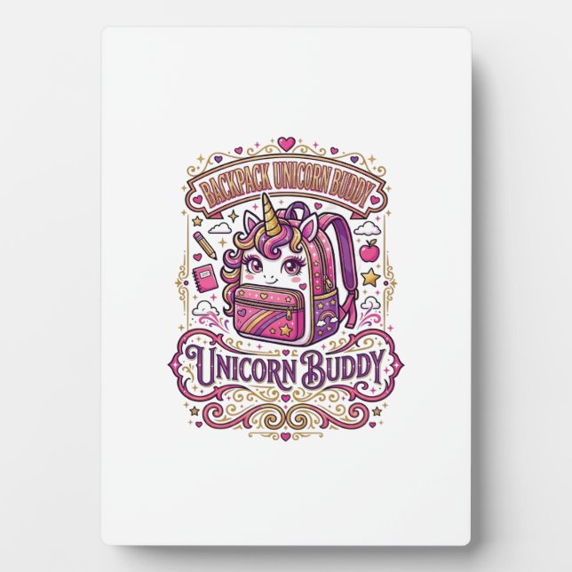 Unicorn Backpack Unicorn Buddy Stylish Merch Desig Plaque (Front)