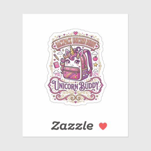 Unicorn Backpack Unicorn Buddy Stylish Merch Desig Sticker