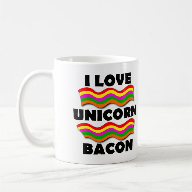 Unicorn Bacon Funny Mug or Travel Mug (Left)