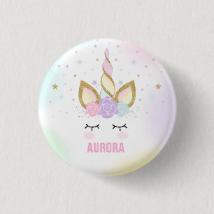 Unicorn Badge Unicorn Favor Party Pin Pink & Gold