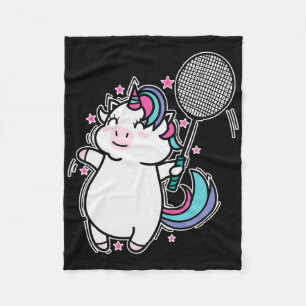 Unicorn Badminton Fleece Blanket