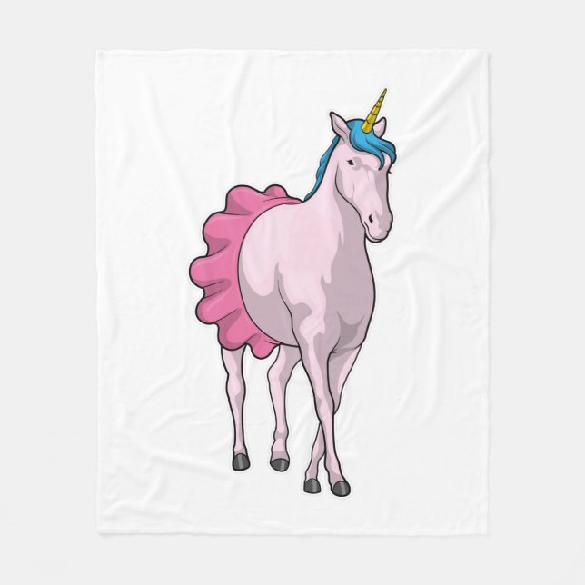 Unicorn Ballerina Ballet Fleece Blanket (Front)